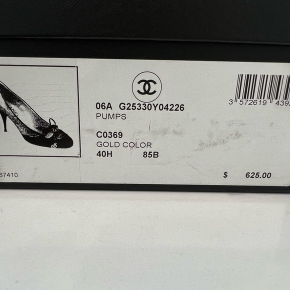 CHANEL 2006 karl lagerfeld collection gold & black patent leather pumps IT 40.5 - Picture 11 of 11